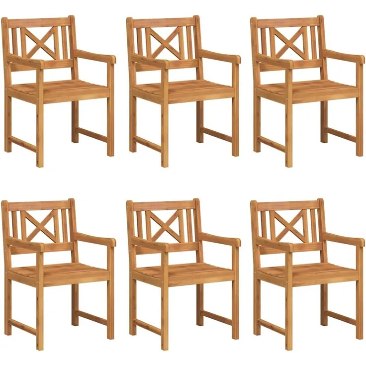 vidaXL Gartenstuhl 6 pcs 56 x 56 x 90 cm Massivholz Akazie 3324847