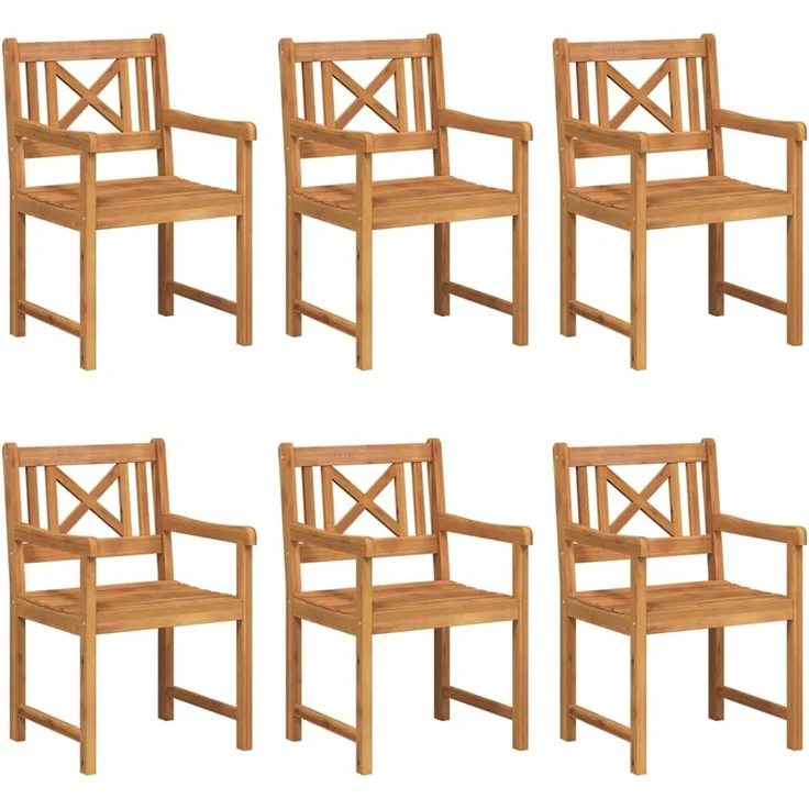 vidaXL Gartenstuhl 6 pcs 56 x 56 x 90 cm Massivholz Akazie 3324847 – Bild 1