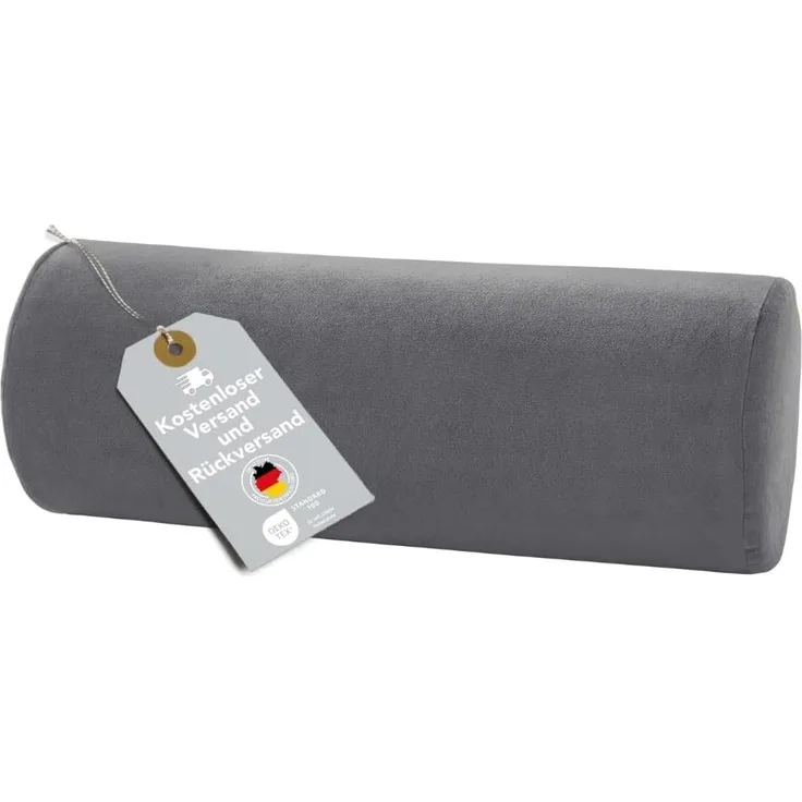 XDREAM Nackenrolle ergonomisches Nackenstützkissen aus Viscoschaum mit Memory-Effekt, 1-tlg, wirkt stützend und entlastend, super weicher Mikroplüsch-Bezug