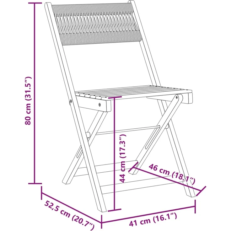 vidaXL Gartenstühle 4 Stk. Klappbar Schwarz Massivholz Akazie 3214601 – Bild 9