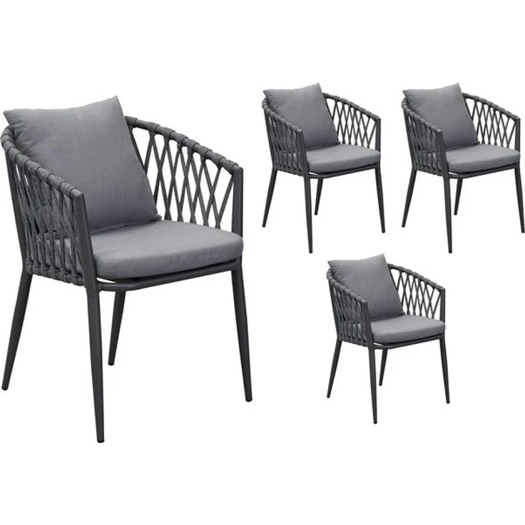 LC Garden Stapelstuhl LC Garden »Sunrepo« Gartenstuhl Armlehnstuhl Stapelstuhl Rope (4 St) – Bild 4