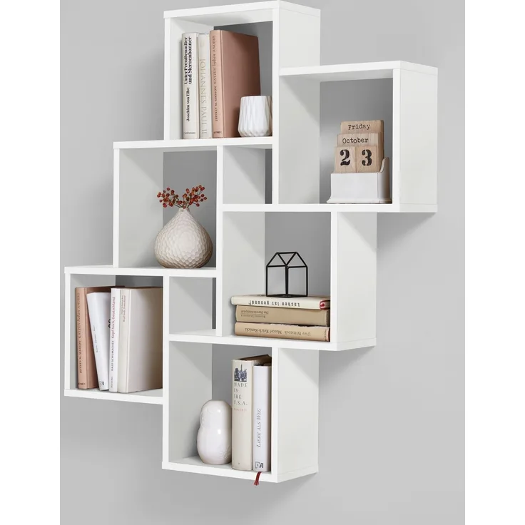 Wandregal >LAURIO 2< in Brillantweiß - 81,2x94,3x15,7cm (BxHxT)