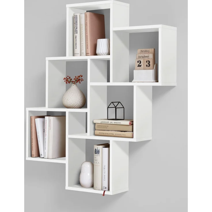 Wandregal >LAURIO 2< in Brillantweiß - 81,2x94,3x15,7cm (BxHxT) – Bild 1