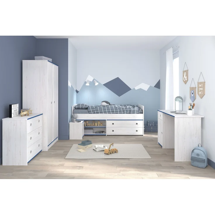 Komplettschlafzimmer >Smoozy 36< Set mit Absetzungen in Rosa oder Blau – Bild 2