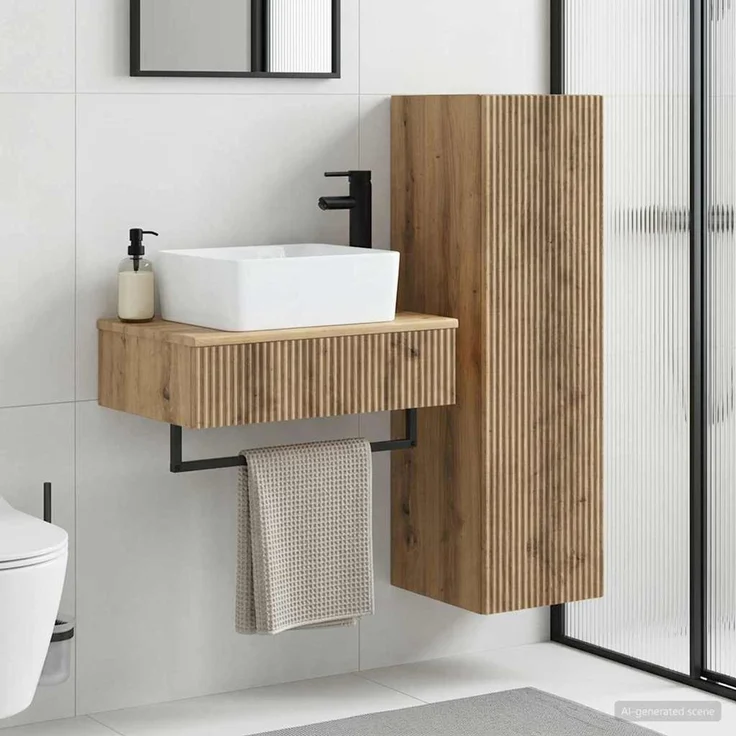 vidaXL Badezimmerschrank-Set 2 stk. Artisan-Eiche 33 x 34,5 x 100 cm 3406112 – Bild 1