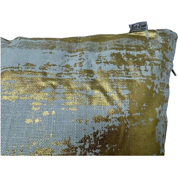 Jet-Line Dekokissen 2-er Deko Kissen Set Grau Gold 40x40 cm Sofakissen – Bild 3