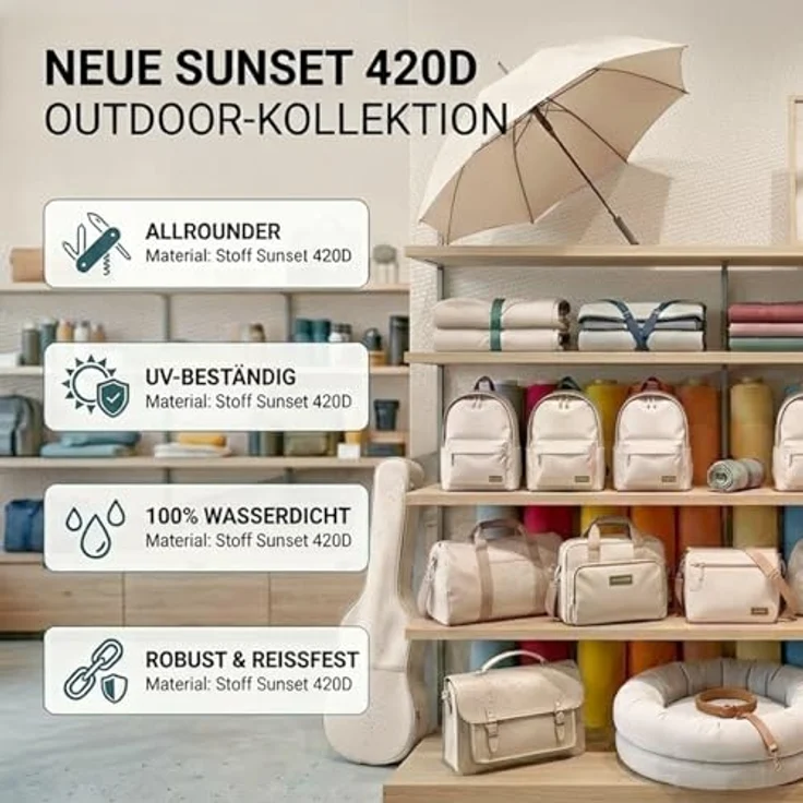 NOVELY® Sunset Oxford 420D - Polyesterstoff Extrem Reißfest Dicht | UV-beständig Waterproof | Polyester Garten Stoff 1 lfm Outdoor Meterware Wasserdicht Farbe: 10 Anthrazit GGP Gent Graphite – Bild 4