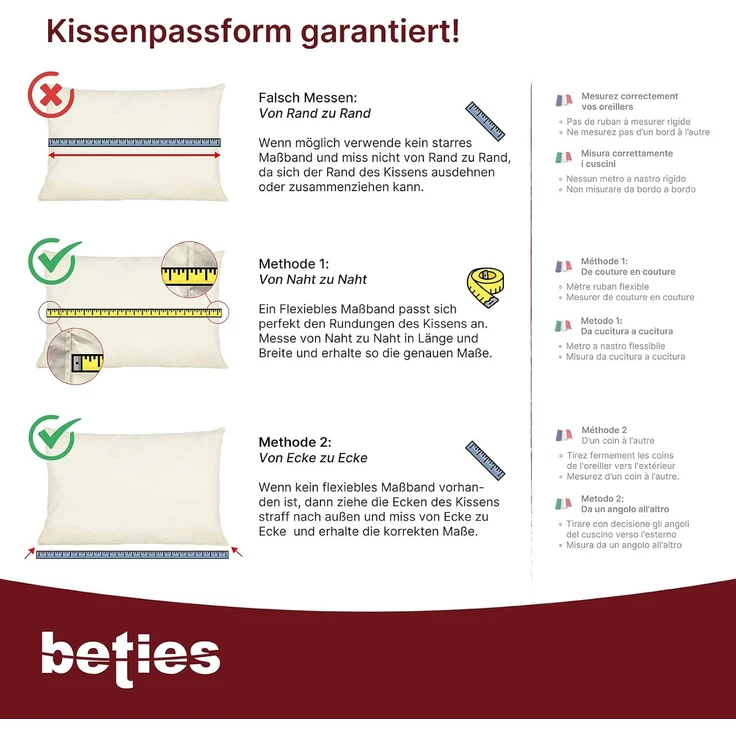 beties Kissenbezug Basic, (1 Stück), Kissenhülle 100% Baumwolle in verschiedenen Größen und Farben – Bild 4