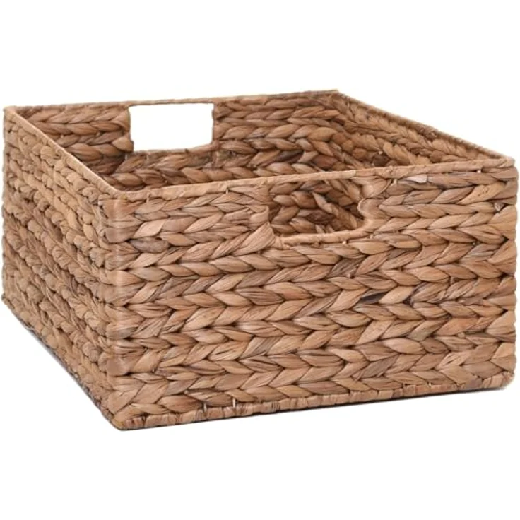 VIVANNO Regalkorb Regalkorb Schrankkorb Korb Wasserhyazinthe "Lanta", Natur - 41x34x19 – Bild 2