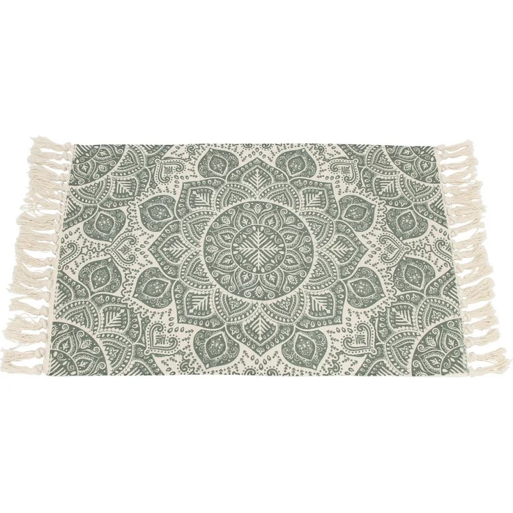 Bodenmatte "Mandala", grün Mandala Fußmatte Meditationsmatte Kunstmuster Teppich – Bild 1