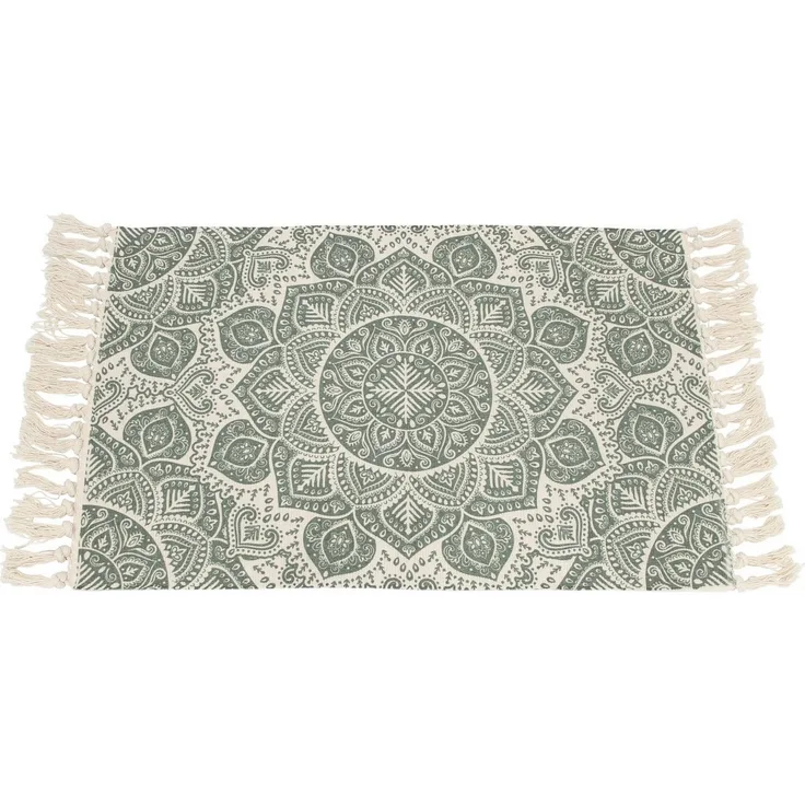 Bodenmatte "Mandala", grün Mandala Fußmatte Meditationsmatte Kunstmuster Teppich