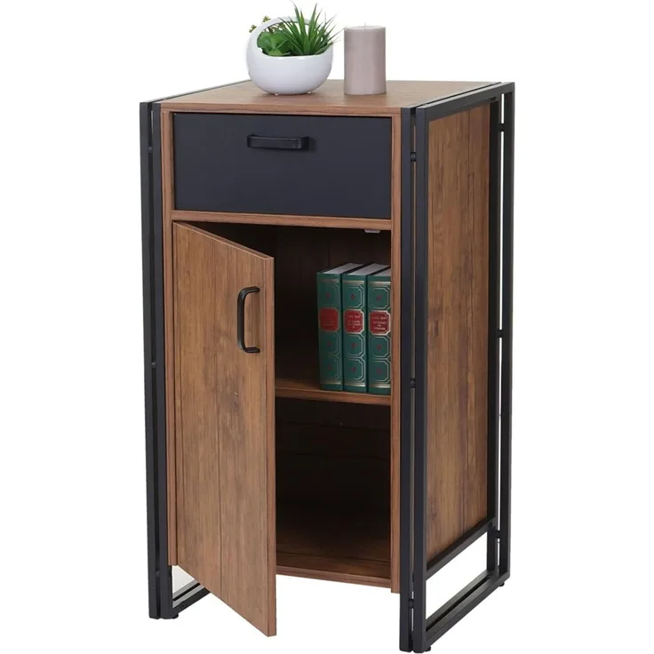 Kommode HWC-A27, 90 x 50 x 43 cm 3D-Struktur, Wildeiche-Optik