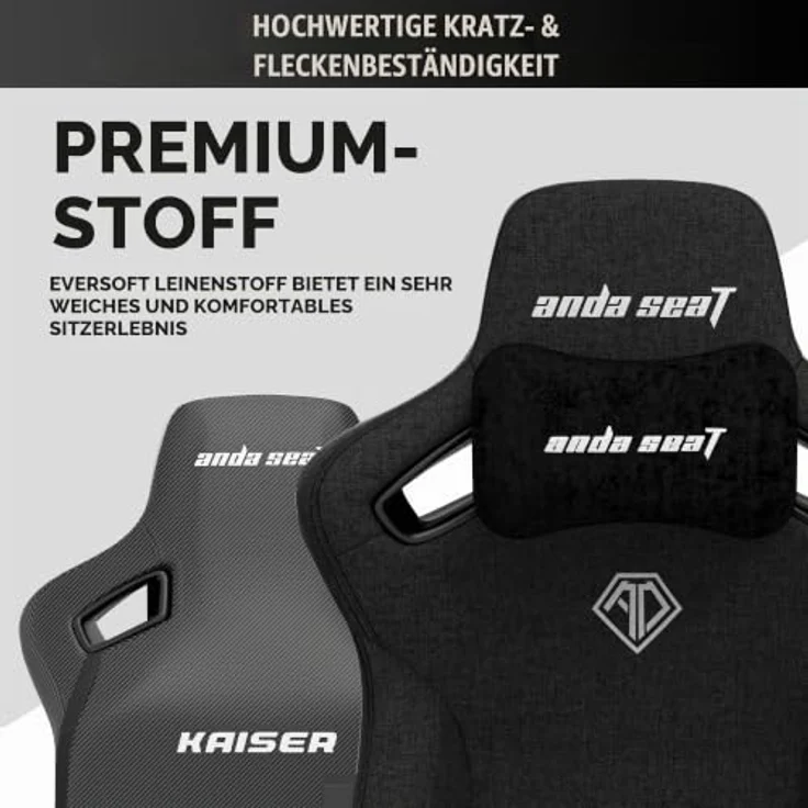 Anda Seat AD12YDC-XL-01-B-CF Gepolsterter Sitz Gepolsterte Rückenlehne Schwarz Schwarz Stoff Stoff – Bild 6
