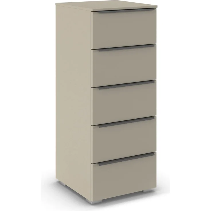 Rauch Möbel MYLORA, Kommode, Farbe Fango, Maße 40x100x42 cm | Highboard, 5 Schubladen, Soft-Close-Funktion, passend für Modellserie MYLORA, für Schlafzimmer, Wohnzimmer, Flur