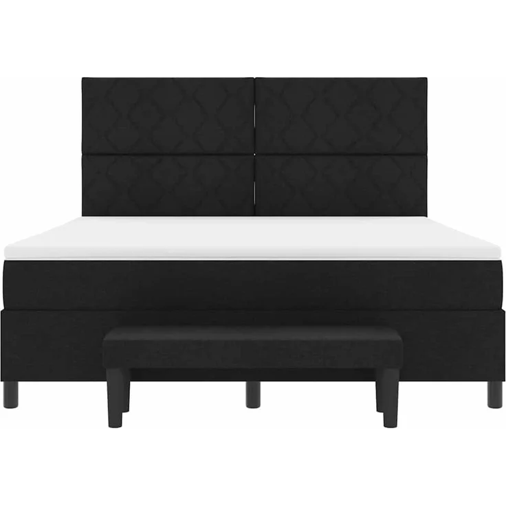vidaXL Boxspringbett mit Kopfteil Schwarz 180 x 200 cm Stoff 3344165 – Bild 8