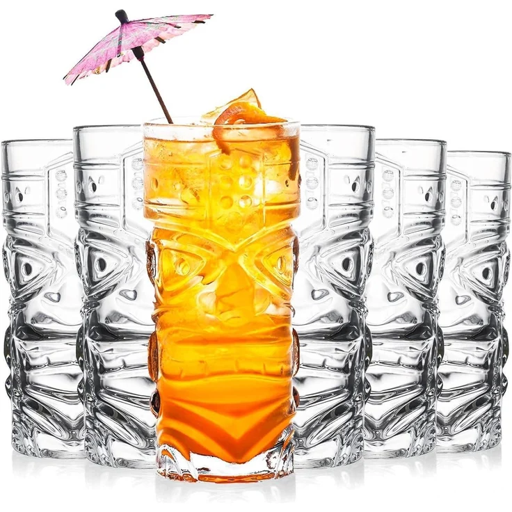 6 X 400ml Tiki-Gläser Bar-Halloween-Mai Tai-Zombie-Cocktails – Bild 1