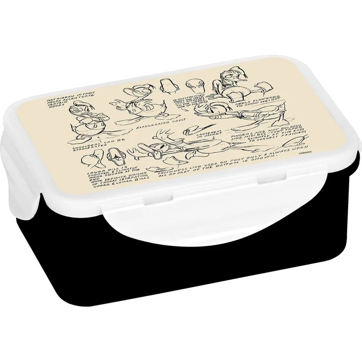 Geda Labels GmbH Lunchbox Donald Duck Vintage, PP, (1-tlg), Schwarz, 18x13x8cm, spülmaschinengeeignet – Bild 1