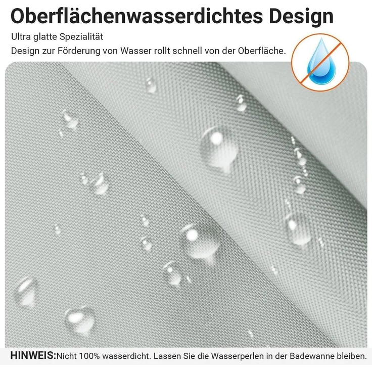 Duschvorhang Antischimmel Wasserabweisend Waschbar Grau 80 x 180 cm – Bild 3