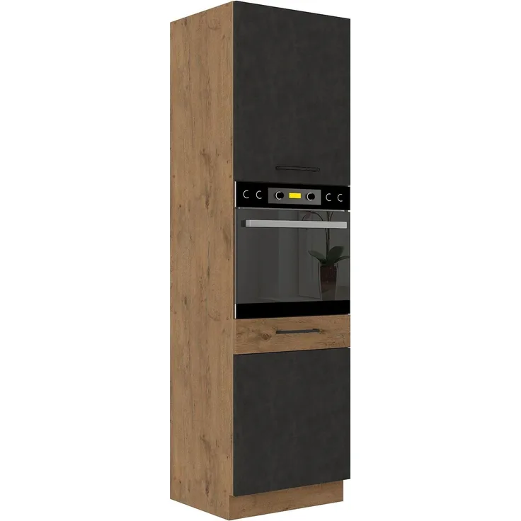 Vigo Hochschrank 60 cm Eiche Lancelot Matera Grau Küchenzeile Küchenblock Küche