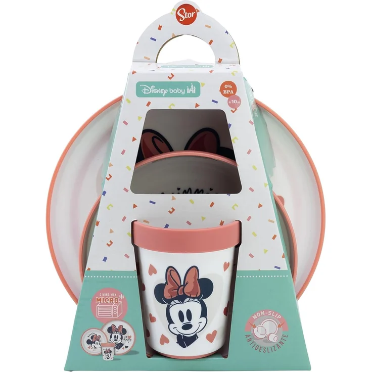 Disney Minnie Mouse Kindergeschirr Set 3-teilig – Rutschfestes Ess-Set mit Teller, Schüssel & Becher – Bild 2