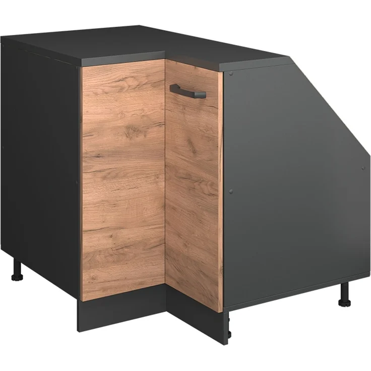 Dachschrägenschrank Eckschrank Rion Goldkraft Eiche 75.6 x 81.6 cm mit 1 Tür, Schrankkorpus 60 cm Tiefe Vicco – Bild 1