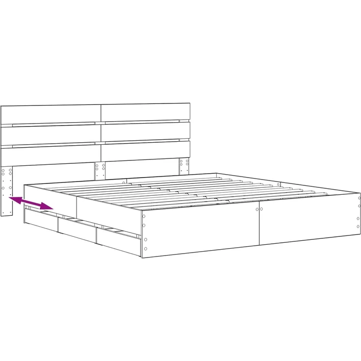 vidaXL Bed Frame with Storage and Headboard Artisan Oak 180 x 200 cm 3445834 – Bild 9