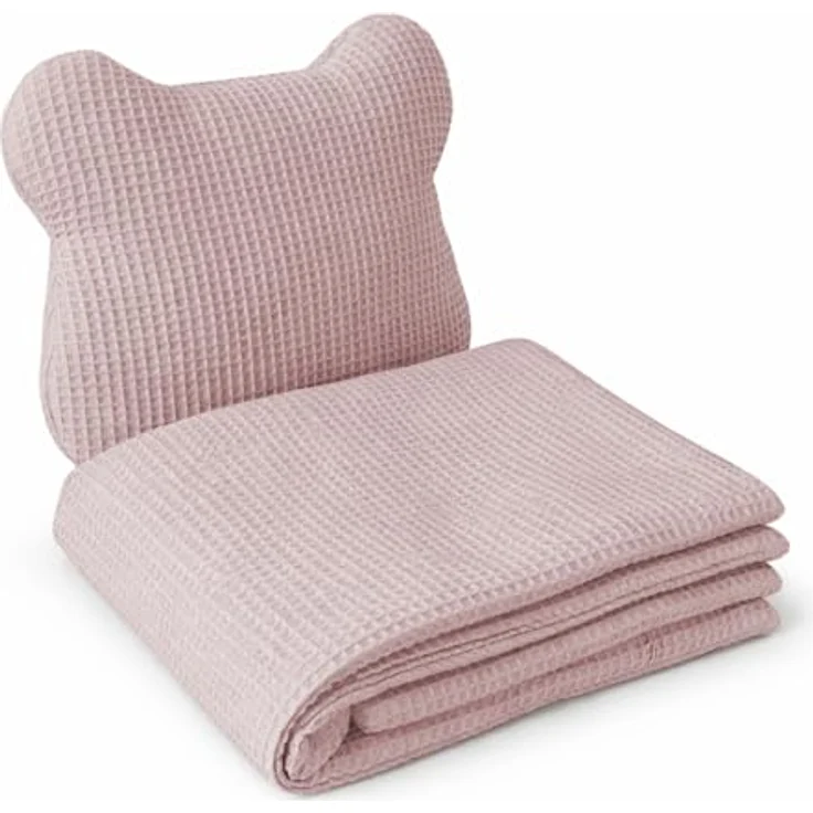Babynestchen Neugeborene – 5-teiliges Baby Set mit Babynest aus Waffelpique Baumwolle – Nestchen Baby für Babybett & Kinderbett – Babykokon Tragbar – OEKO-TEX zertifiziert – Zubehör Babybett - Pink – Bild 7