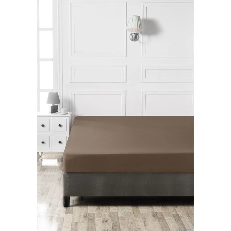L'essentiel Maison 'Brown' Ranforce Queen Spannbettlaken (DE), Braun, 200+30 x 150 cm – Bild 3