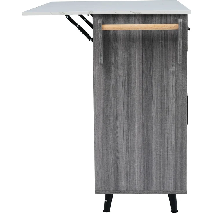 Küchenwagen 129x71x91,5 cm mit ausklappbarer Tischplatte, Schubladen und Rollen – Bild 10