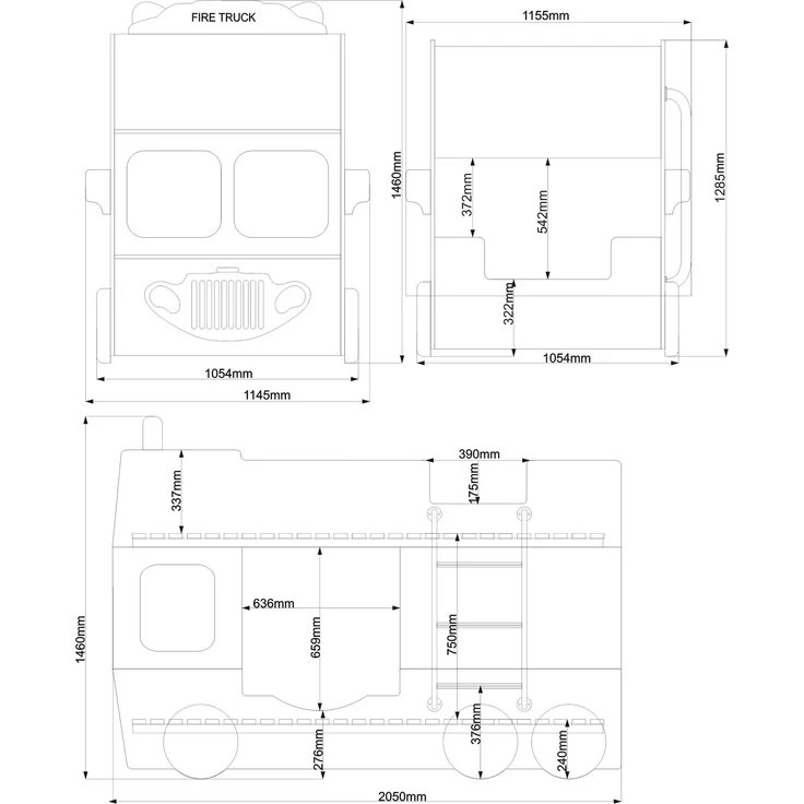 Feuerwehrbett Doppelbett mit Matratze + Rost – Bild 6