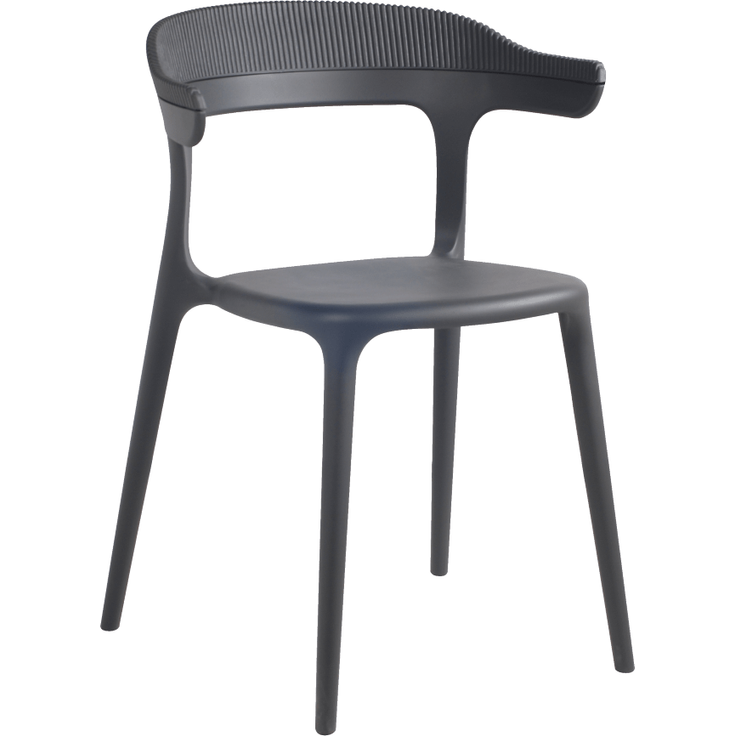 Papatya Luna Sessel-Stripe anthrazit Stuhlsitz, Oberteil anthrazit