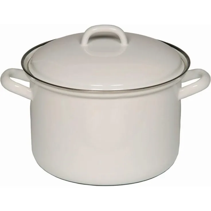 Riess Fleischtopf mit Deckel Ø18cm Classic weiss Emaille Induktion