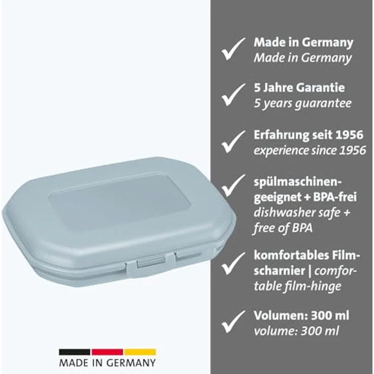 WESTMARK Lunchbox Brotdose/Snackbox, mit Klick-Verschluss, Höhe: ca. 3,7 cm, Blau, PP – Bild 3