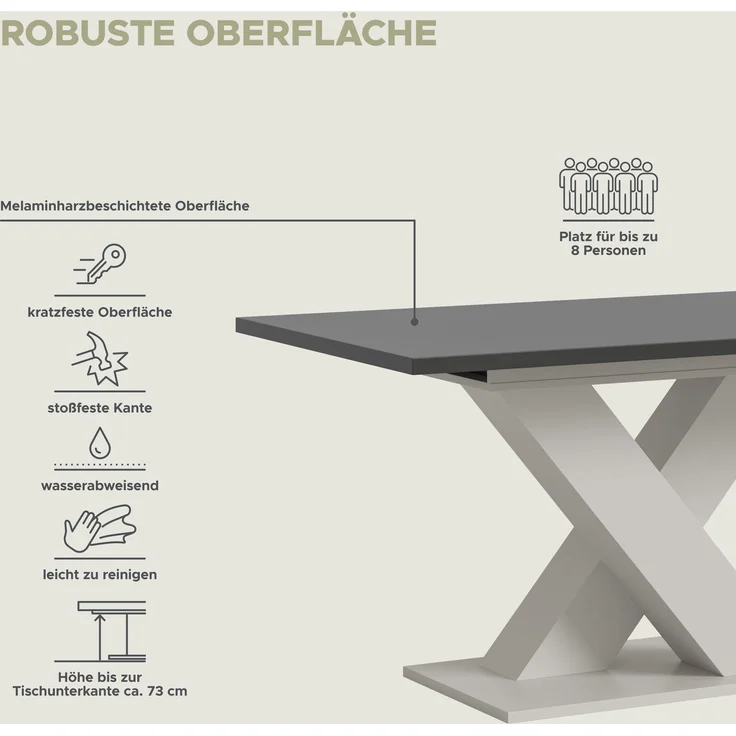 Motion Esstisch in grau Nachbildung – Bild 8