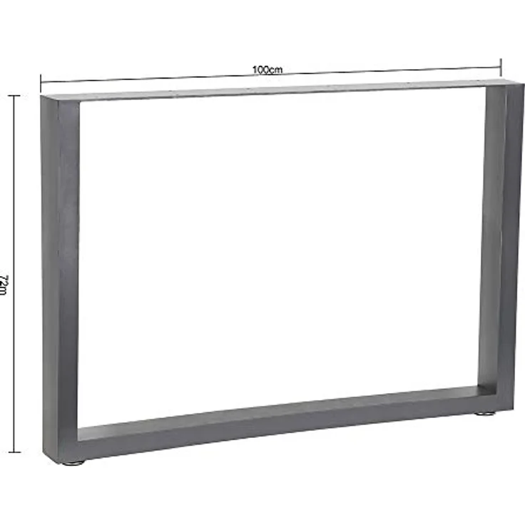 Tischuntergestell 90x72 cm Möbelfüße Grau Tischbeine Industrie Bankkufen Stahl – Bild 8