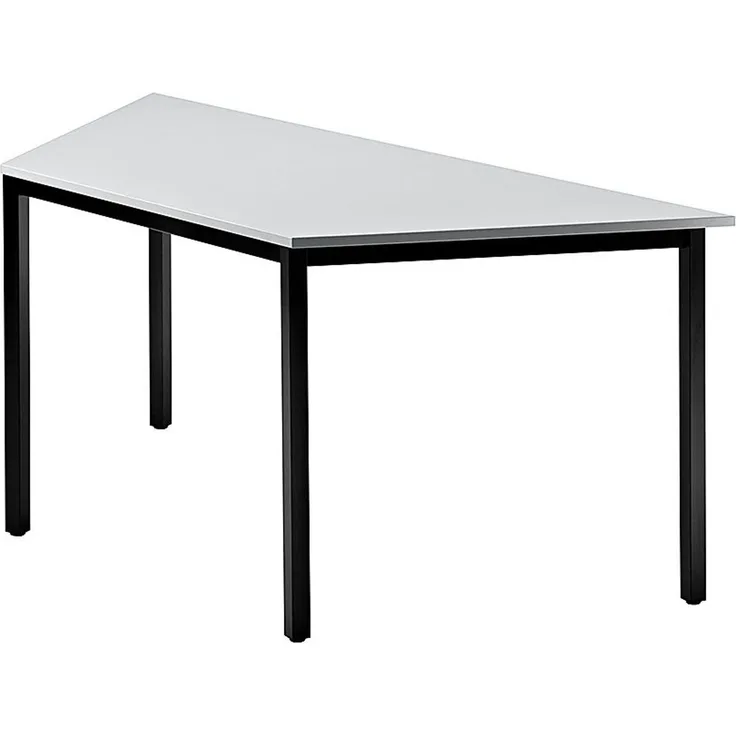 Besprechungstisch DQTR Trapez 160x69cm Grau 4-Fuß Gestellfarbe: Schwarz