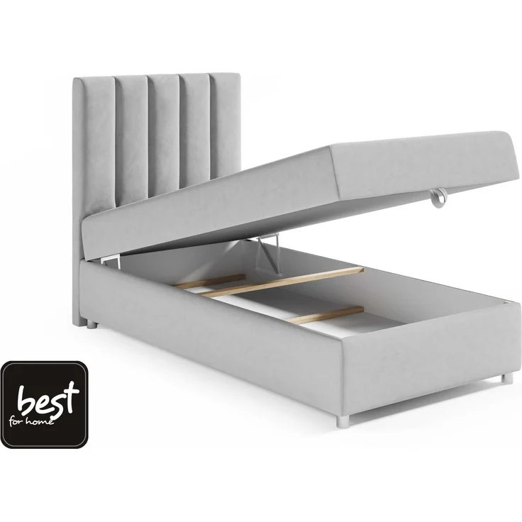 Best for Home Boxspringbett K10 SINGLE mit Bettkasten mit Lieferung (Beige 100x200) – Bild 6
