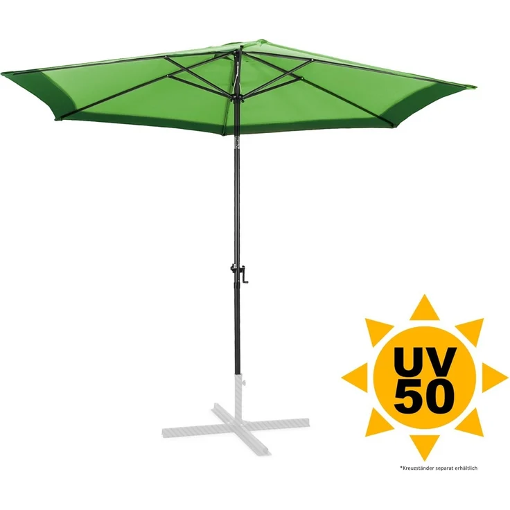 ONDIS24 Marktschirm Sonnenschirm 3 Meter Sonnenschutz mit Kurbel, mit Air-Vent & Knickgelenk – Bild 5