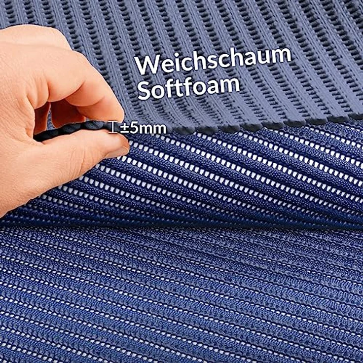 ANRO Badematte Weichschaummatte, rutschfest und pflegeleicht, Uni Blau, 120x130cm – Bild 3