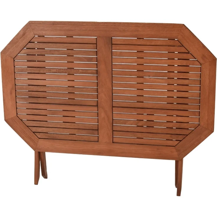Borkum Gartenmöbel Set 13tlg, 6 Klappsessel, 6 Auflagen, Klapptisch 135 x 85 cm, Eukalyptus – Bild 5