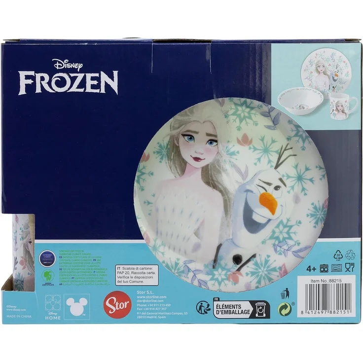 Disney Frozen Kinder Geschirr Set Keramik 3 teilig Teller Schüssel Becher in Geschenkbox – Bild 2