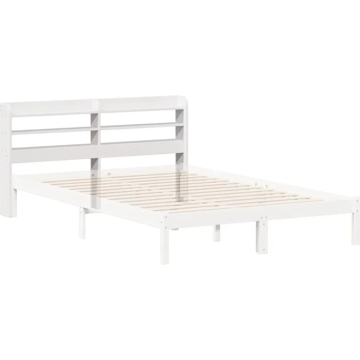 vidaXL Kopfteil mit Ablagen Weiß 160 cm Massivholz Kiefer 850945 – Bild 6