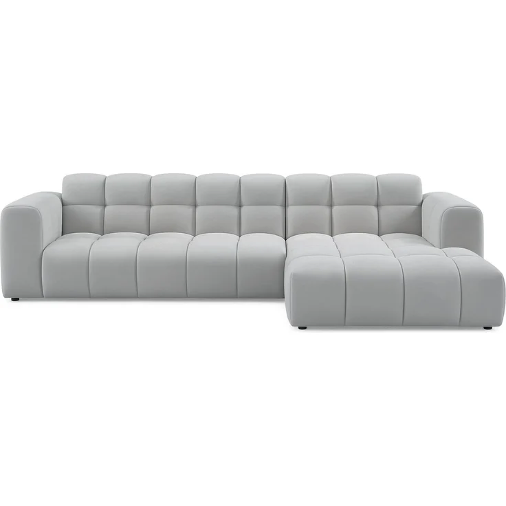 Selsey 'Boloon' Ecksofa L-Form, 3-Sitzer, rechts, Samt Hellgrau, 300 cm – Bild 1
