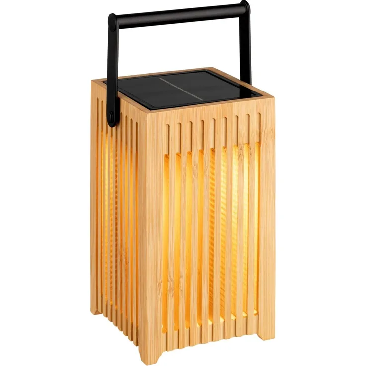 Ambia Garden 'SOLARLEUCHTE' Solarleuchte, Holz braun, 10 x 18 x 10 cm, Outdoor