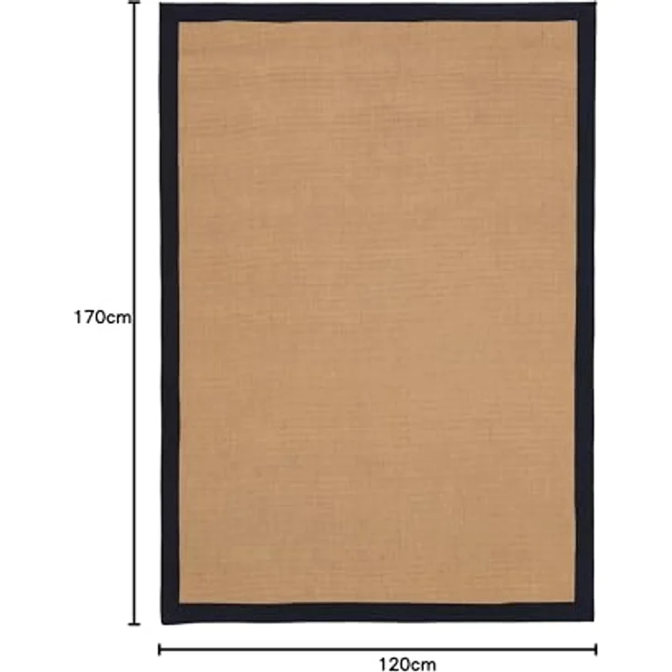 carpetfine Sisalteppich Sisal, rechteckig, Höhe: 5 mm, mit farbiger Bordüre, Anti Rutsch Rückseite – Bild 3