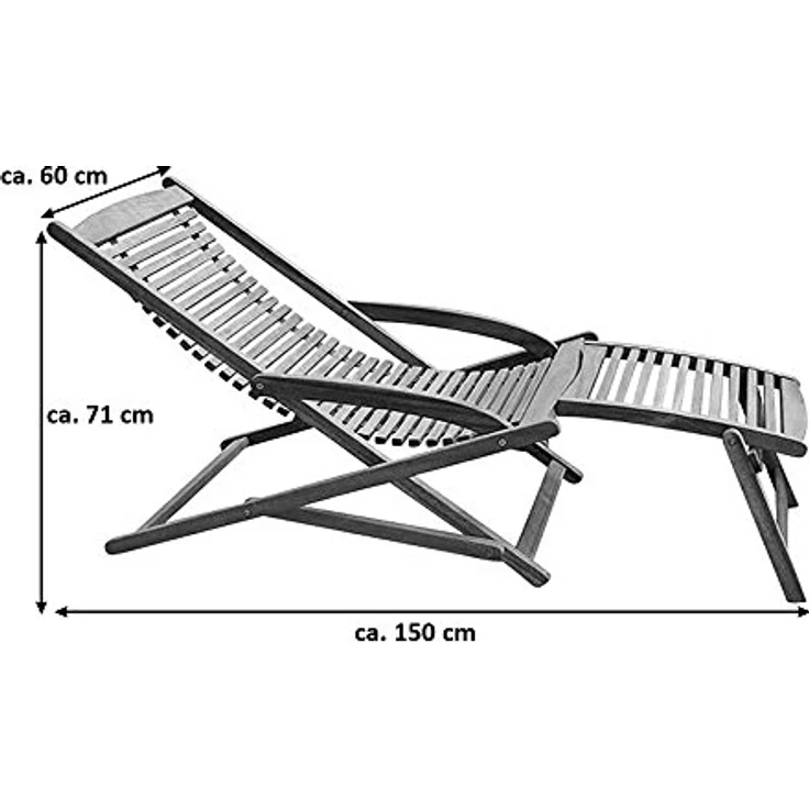 Merxx Schwungliege "Copa Cabana - 25175-011", Eukalyptusholz, mit grün/beigen Wendekissen, 100 kg belastbar, TÜV geprüft, braun – Bild 2