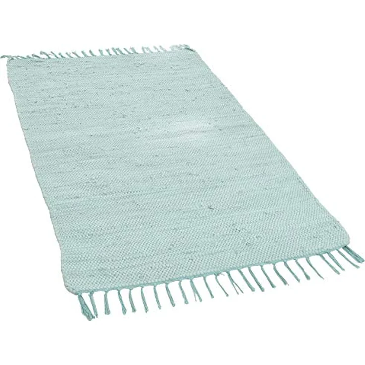 Rug and Roll Fleckerlteppich 'Chindi', Mintgrün, 100% Baumwolle, Rechteckig 60x120 cm, Waschmaschinengeeignet, Für Fußbodenheizung geeignet – Bild 3