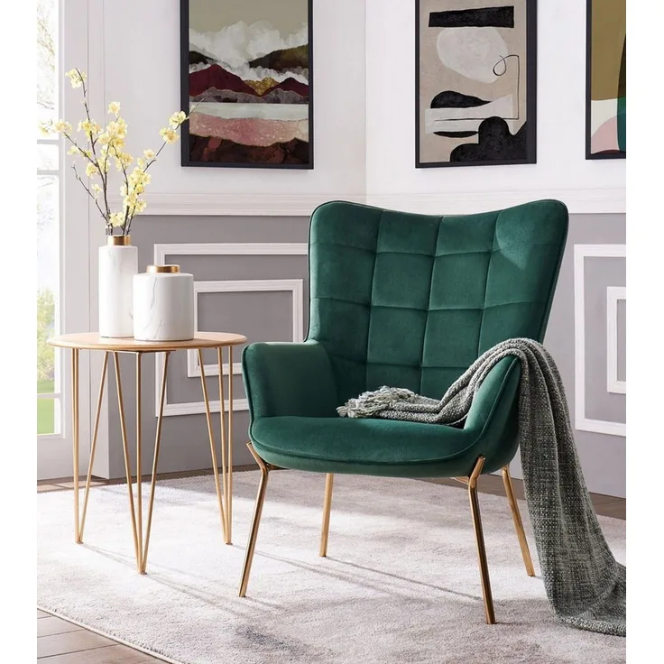 loft24 Loungesessel Bruce (1-St), Polstersessel, Sessel, Armlehnsessel, Metallgestell, Sitzhöhe 44 cm