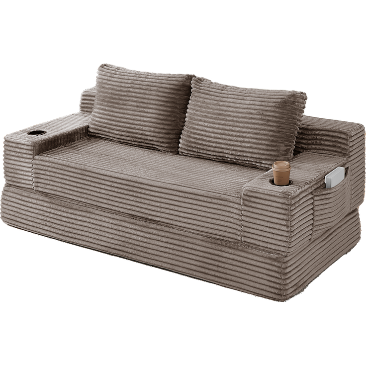 ZUBALIYA Sofa mit LED - Beleuchtung, mit Stauraum, mit Cordbezug, mit breiten Armlehnen, ohne aufwendige Montage – Bild 12