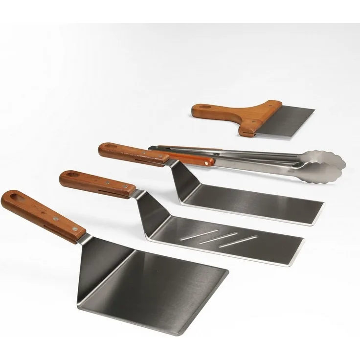 Czaja Grillbesteck-Set, 5-teilig, Edelstahl silber / Holz natur